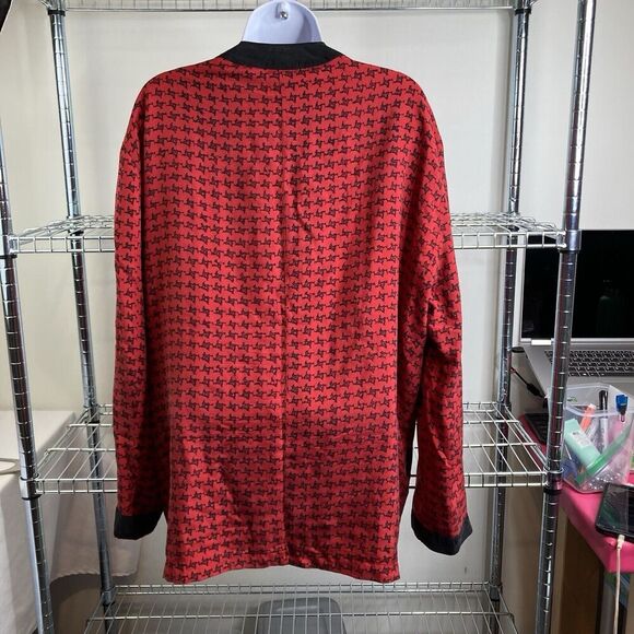 Vintage 80’s GoSilk Women's Long Black Red Check Jacket Size 3X Retro Slouchy - Picture 6 of 16